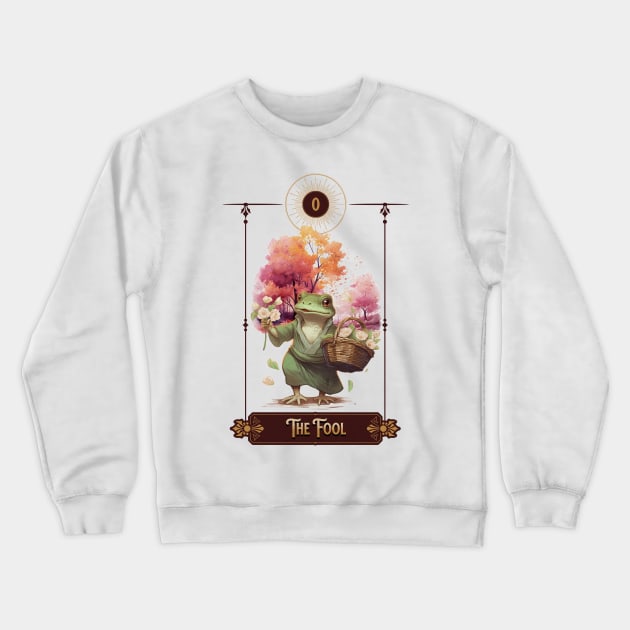 "The Fool" Frog Tarot Card Crewneck Sweatshirt by TheCloakedOak